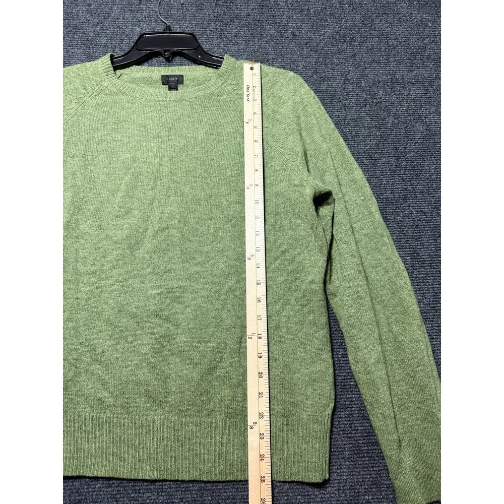 J.Crew Crewneck Sweater Mens Medium Green Excellent Lambswool Raglan 15676
